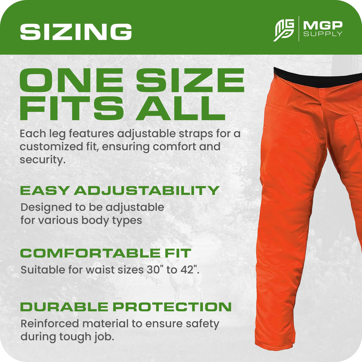 MGP SUPPLY fabric that resists water and oil for tougher jobsite conditions