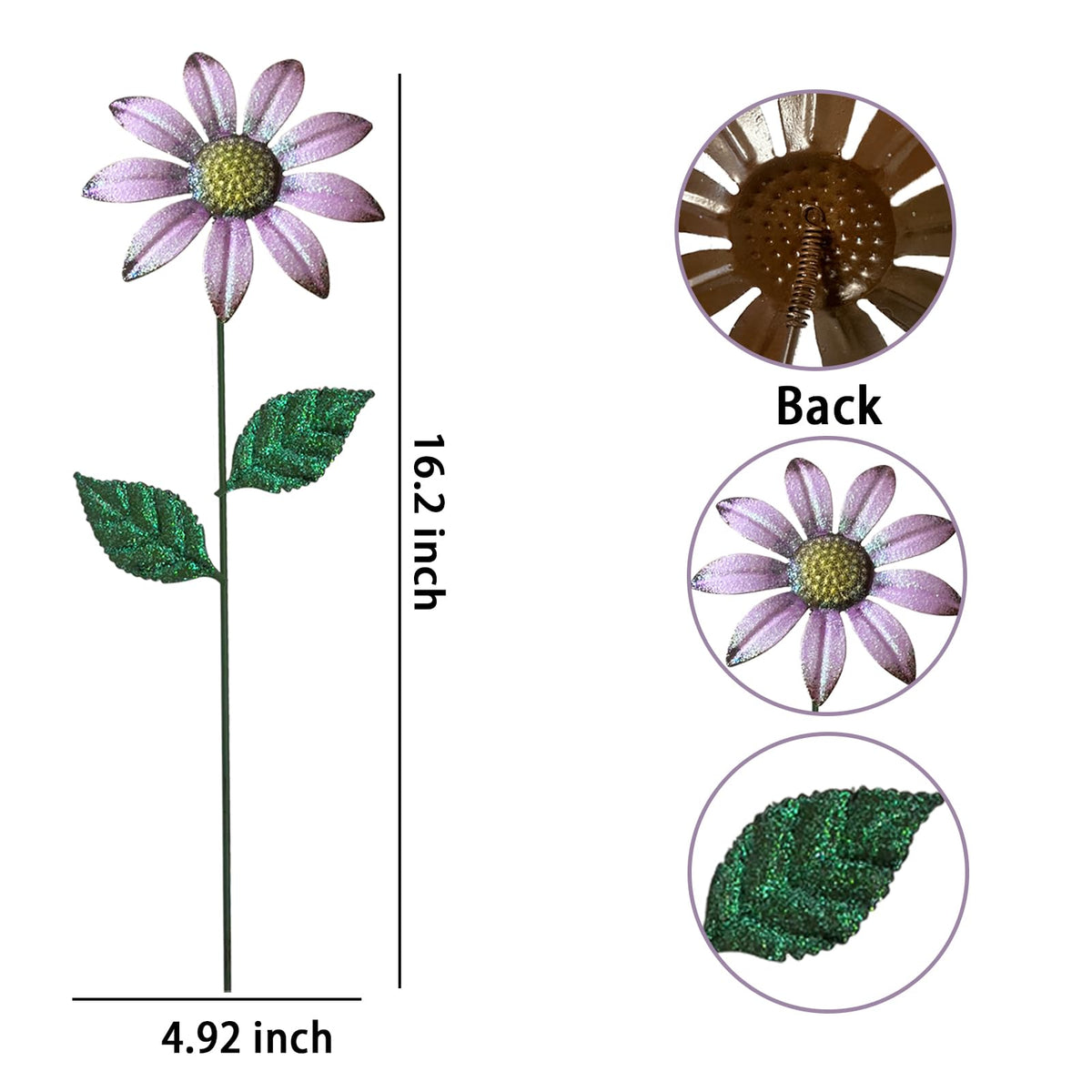 MGSYPHOME metal flower stake enhances planters and lawns with long-lasting color.