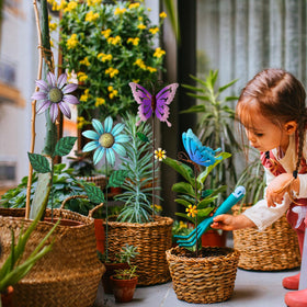 MGSYPHOME stakes feature a colorful finish for vibrant outdoor decor.