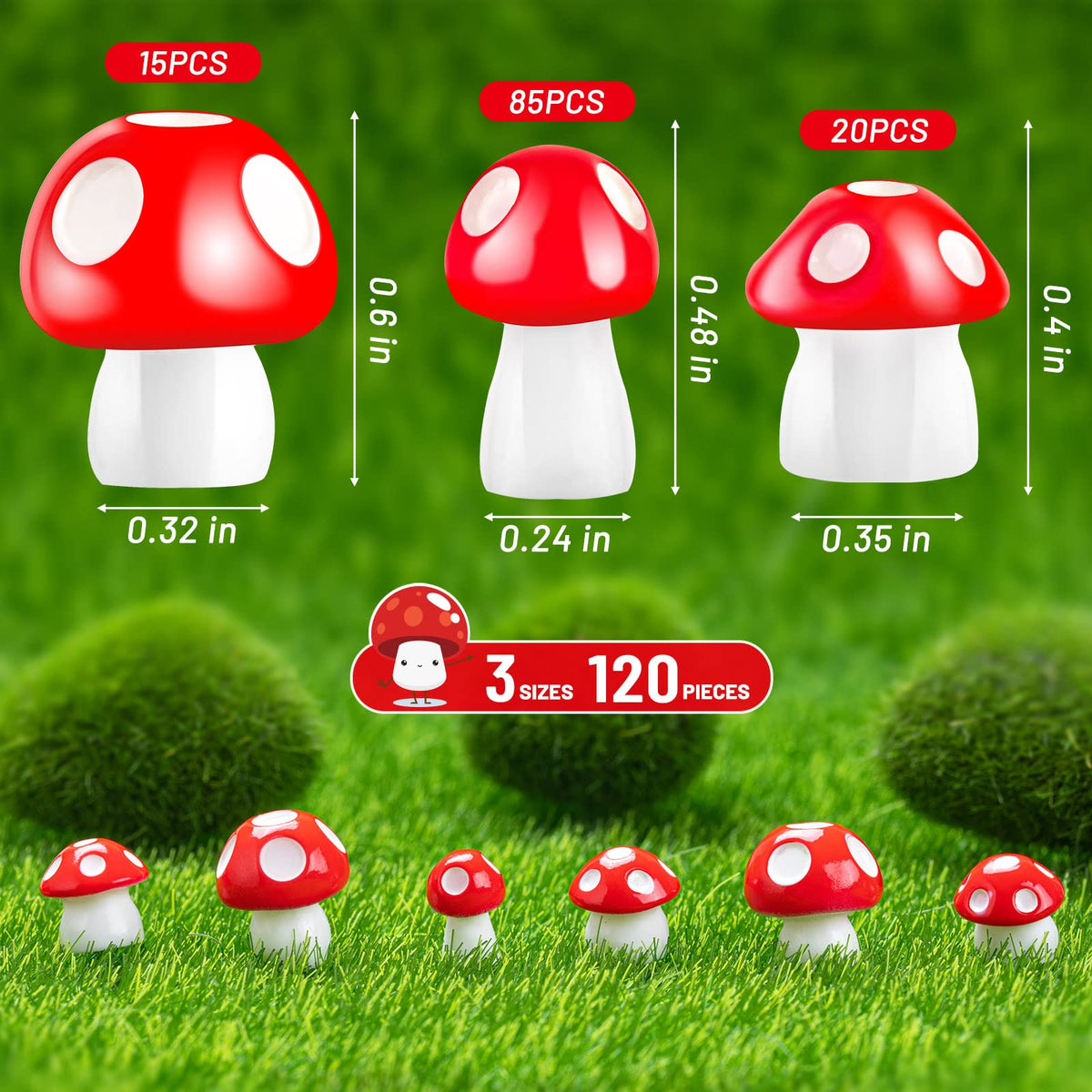 MGZTTHW colorful mushroom ornaments brighten terrariums and dioramas