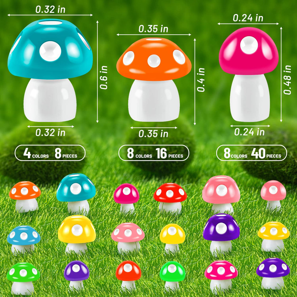 MGZTTHW flat-bottom mushrooms stand securely in mini landscapes.
