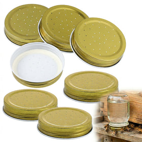 MHFOOU bee feeder lid for Mason jar enables quick refilling at the hive entrance