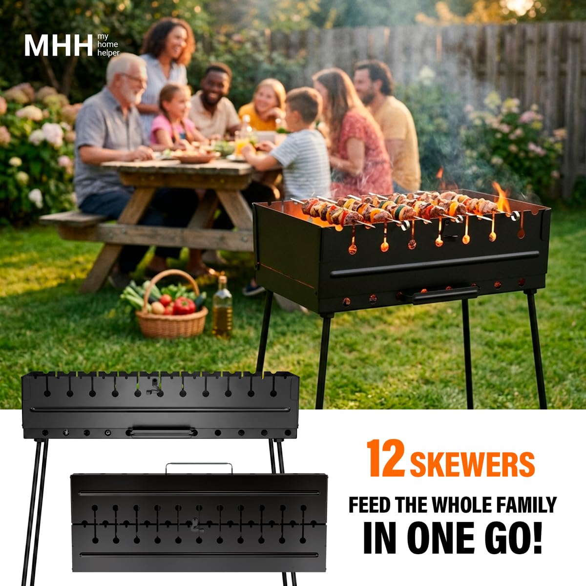 MHH sturdy freestanding post base provides outdoor stability.