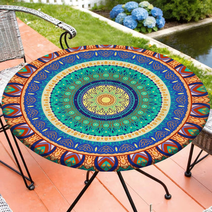 MHJY round tablecloth with elastic edge ensures a secure fit on round tables.