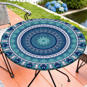 MHJY round tablecloth waterproof cover protects tables during indoor and outdoor meals.