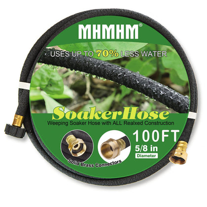 MHMHM soaker hose with brass fittings for durable garden irrigation