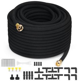 MHMHM heavy-duty soaker hose 100ft in action for garden beds watering
