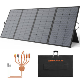MHPOWOS 400W foldable panel closed for compact travel and storage.