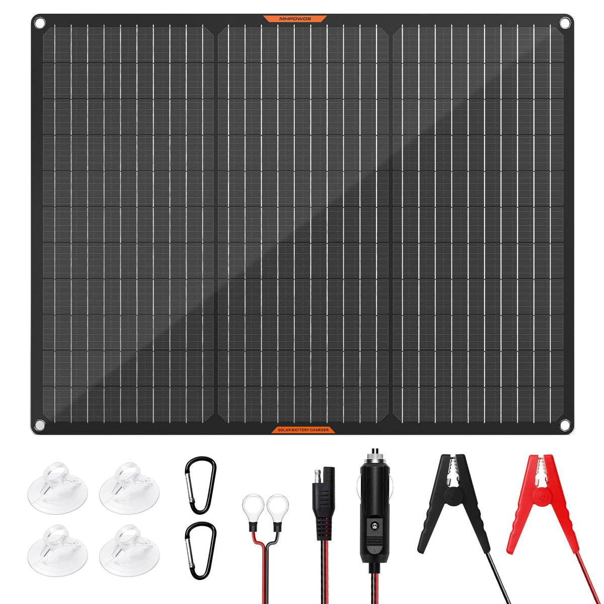 MHPOWOS 50W solar panel on car window for portable charging