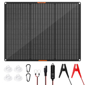 MHPOWOS 50W solar panel on car window for portable charging