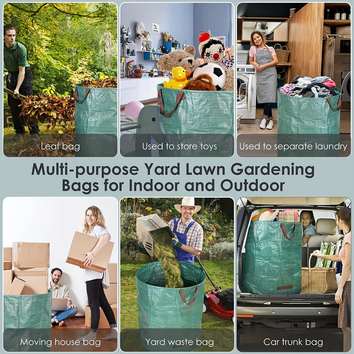 MHXWNHA 2-pack yard bags with collapsible hoops for stable filling