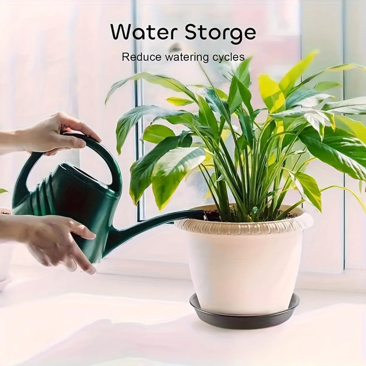 MHXWNHA plant saucer protects floors by catching excess water and soil.