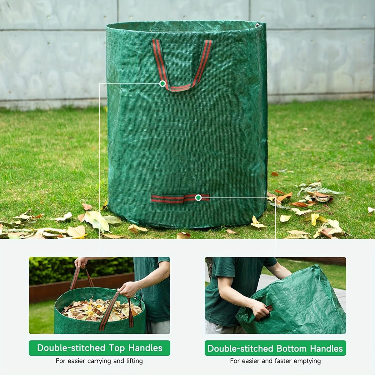Two top vertical and two bottom horizontal handles for easy transport