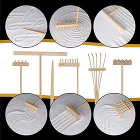 MHYGKTXRA mini zen garden rake leaf style for portable decor