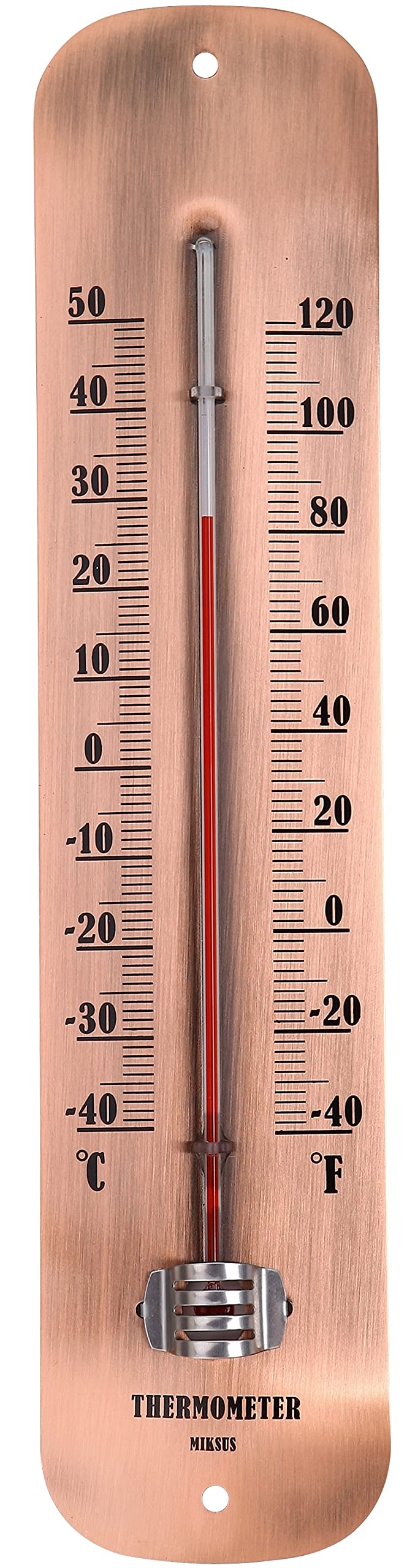 MIKSUS 12.2 inch thermometer showing large numbers for quick outdoor readings