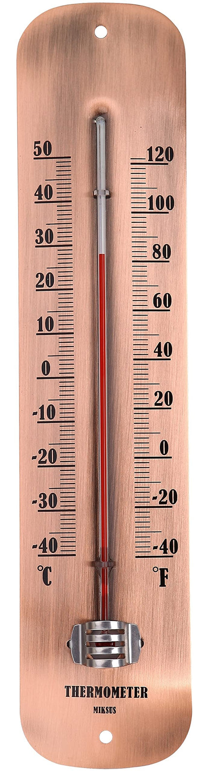 MIKSUS 12.2 inch thermometer showing large numbers for quick outdoor readings