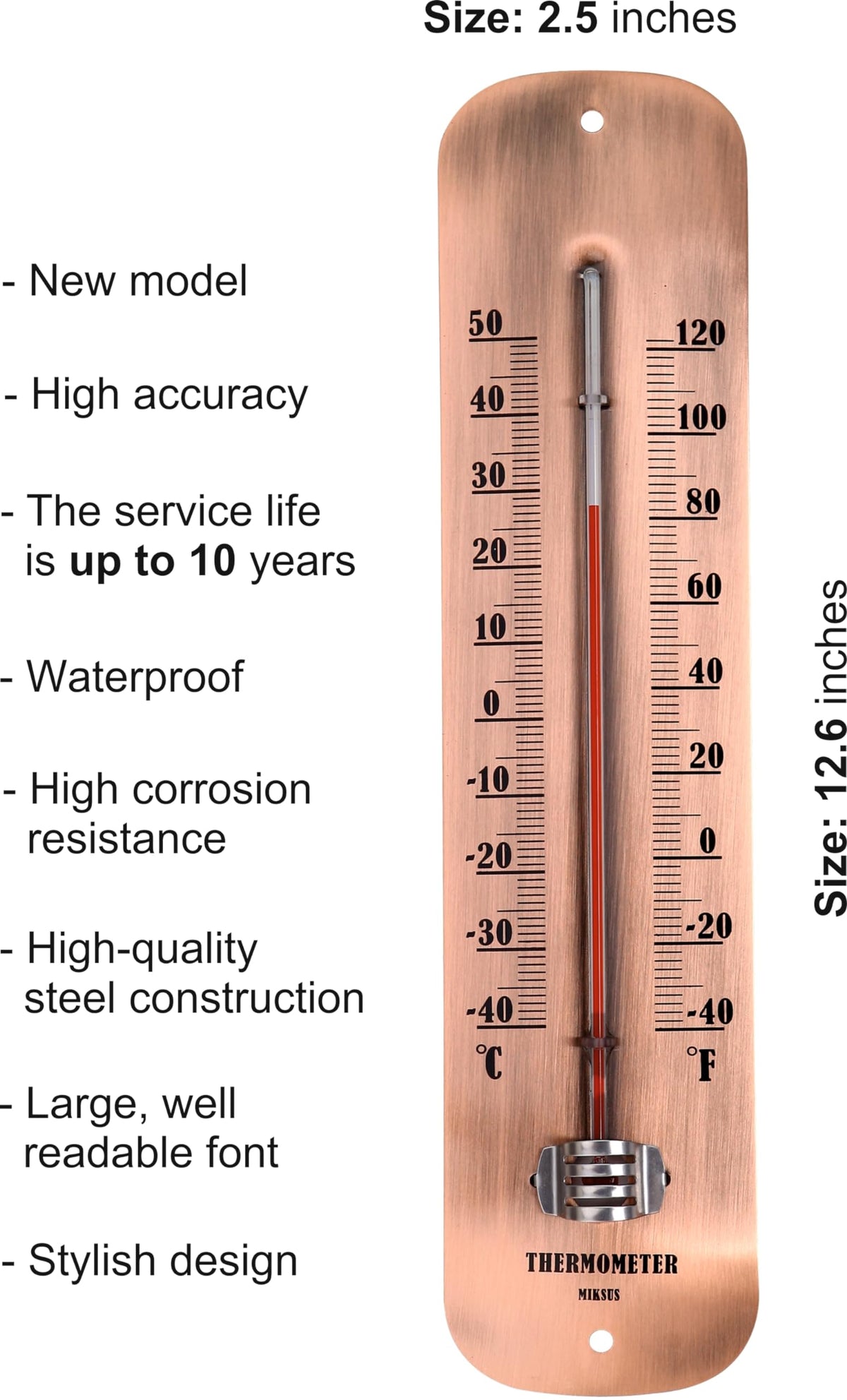 MIKSUS garden and patio display thermometer as decorative and functional