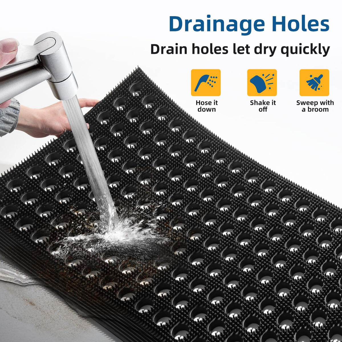 Mibao all-weather dirt-trapper doormat keeps indoor floors dry and clean.