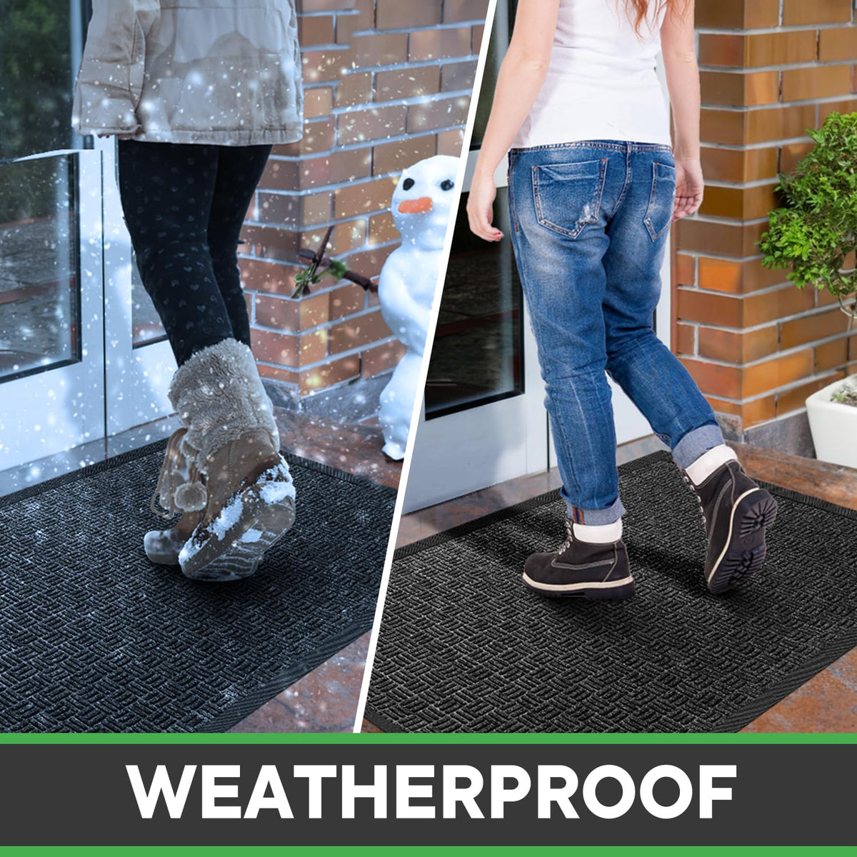 Mibao dirt-scraper mat ideal for mud, slush, and grass at entrances.