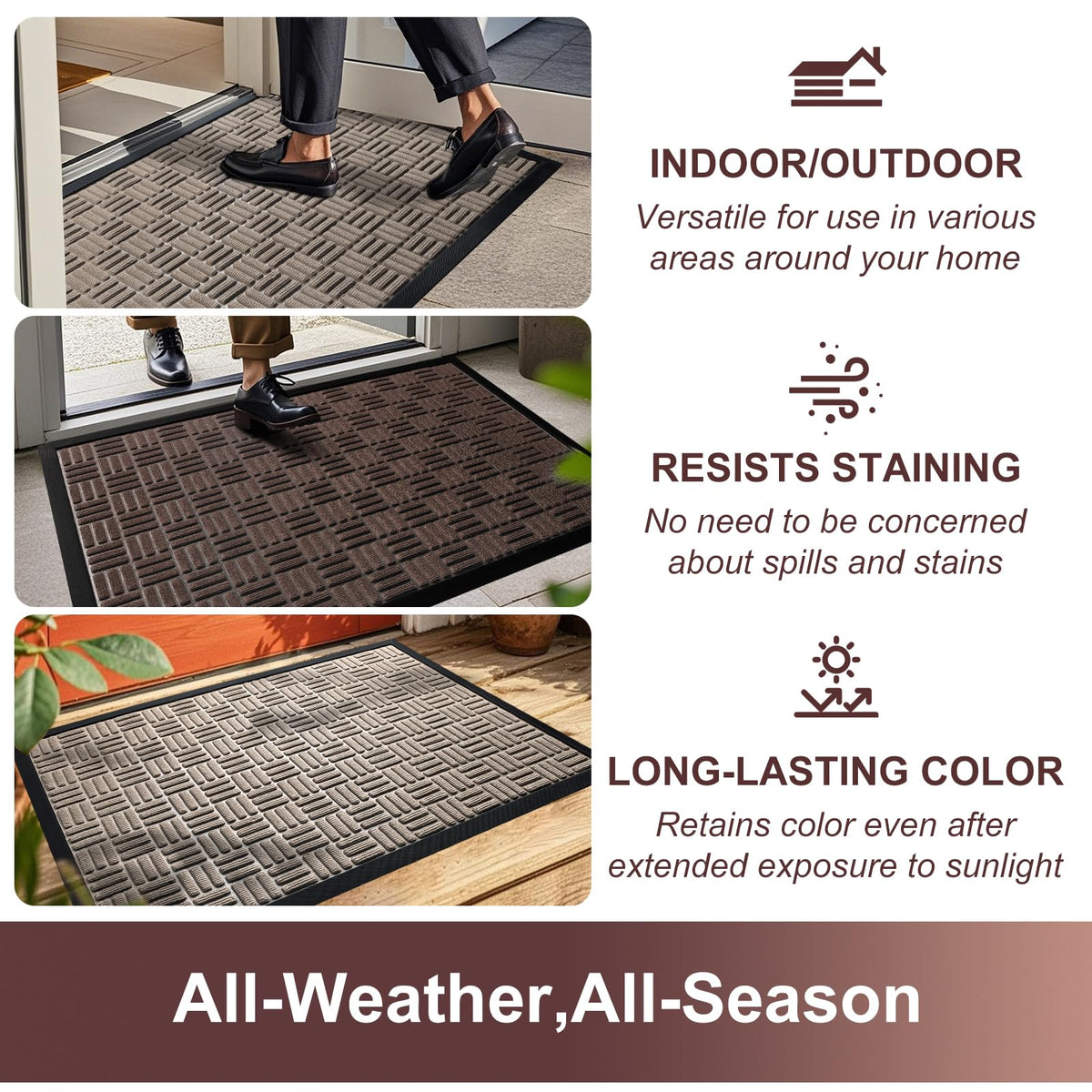 Mibao wide entryway mat with low-profile design