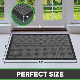Mibao doormat with natural rubber backing provides non-slip stability on dry floors.