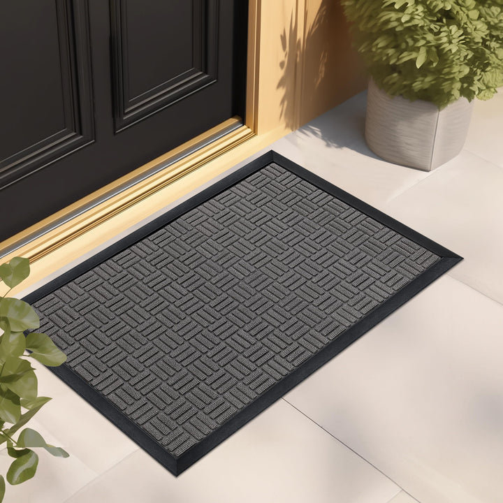 Mibao front door mat 29-5x17 absorbs moisture and dirt for cleaner entryways.
