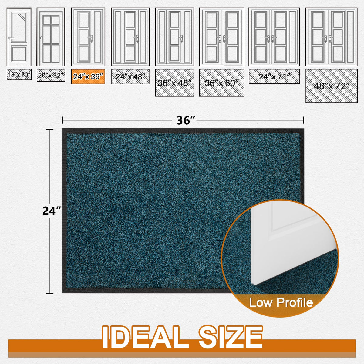 Mibao Front Door Mat absorbent blue entry mat soaks up moisture