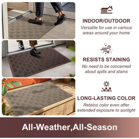 Mibao mat all-weather use for indoor and outdoor entryways.