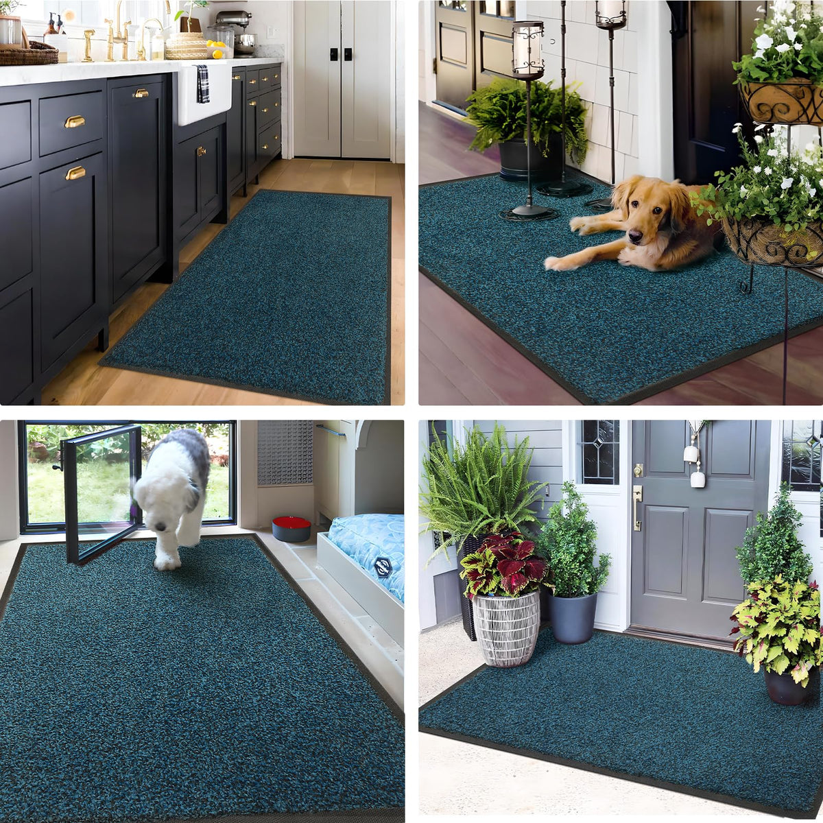 Mibao blue entry mat works well at back porch with high traffic.