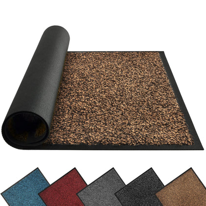 Mibao front door mat showing dirt trap at threshold for cleaner entryways