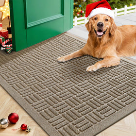 Mibao front door mat dirt-trapper keeps entry clean and dry.