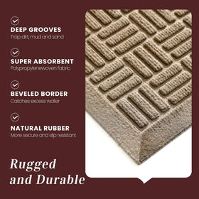 Mibao front door mat low-profile design fits under most doors.