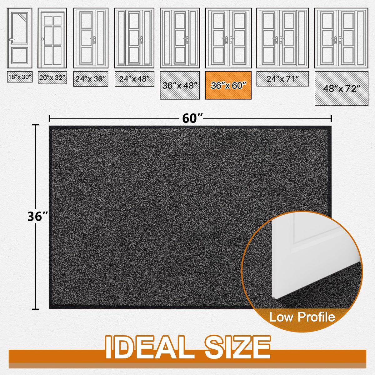 Mibao front door mat moisture-absorbent surface keeps entryway dry.