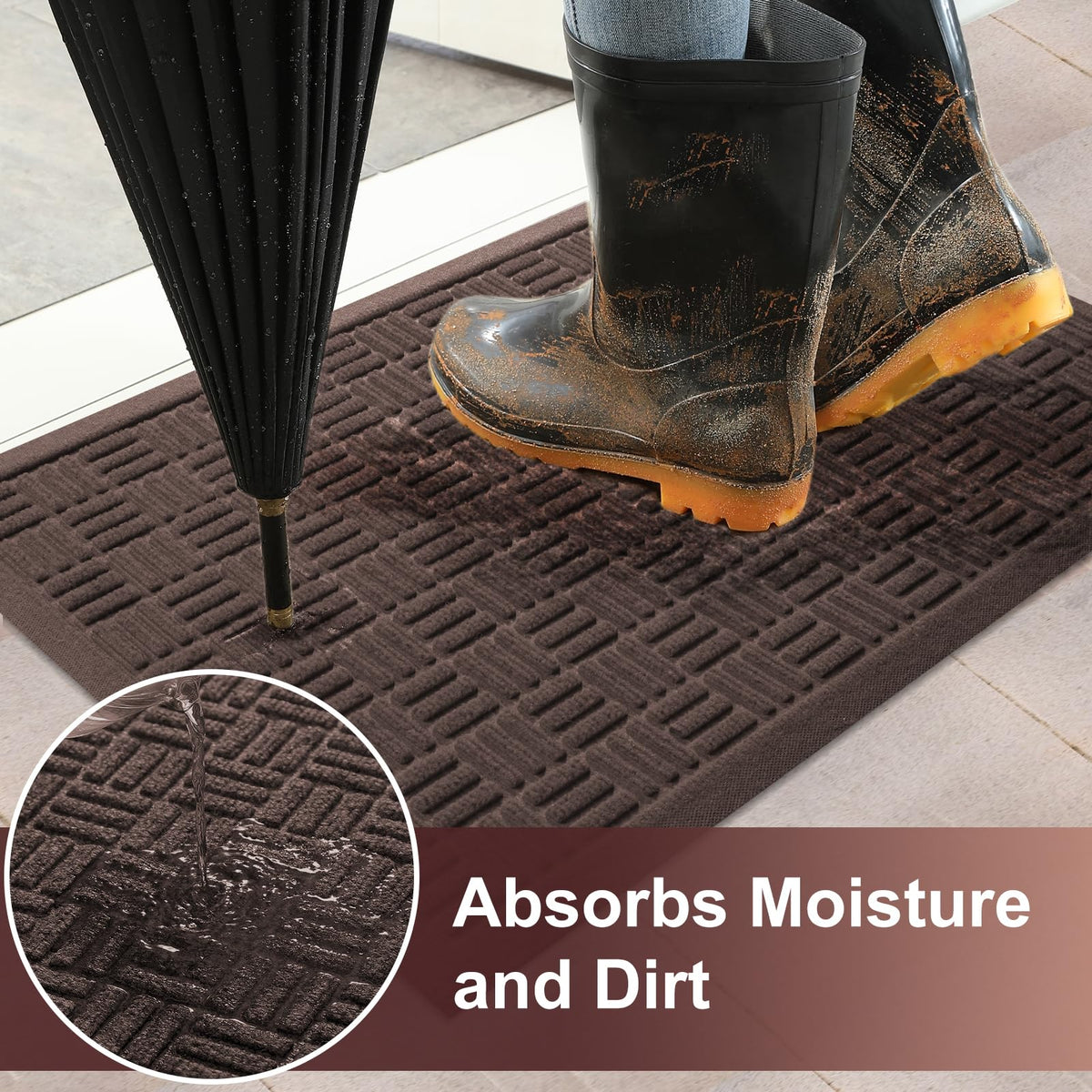 Mibao mat with natural rubber backing provides non-slip grip.