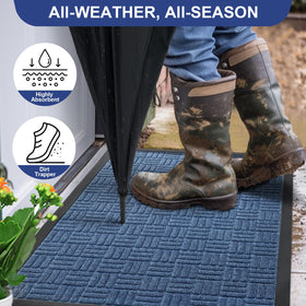 Mibao front door mat with waterproof backing helps moisture stay in check.