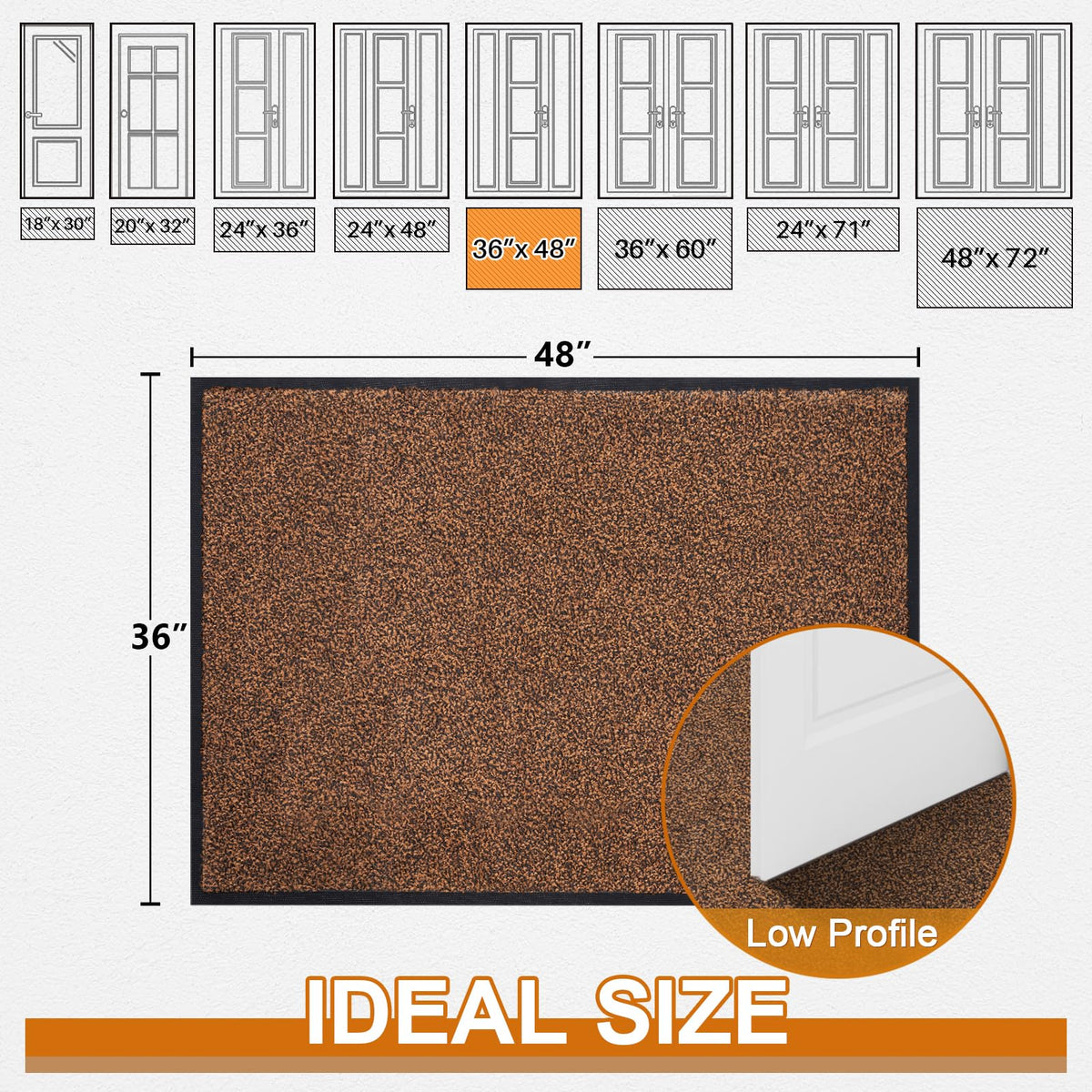 Mibao waterproof mat protects floors from rain and mud outside doors.