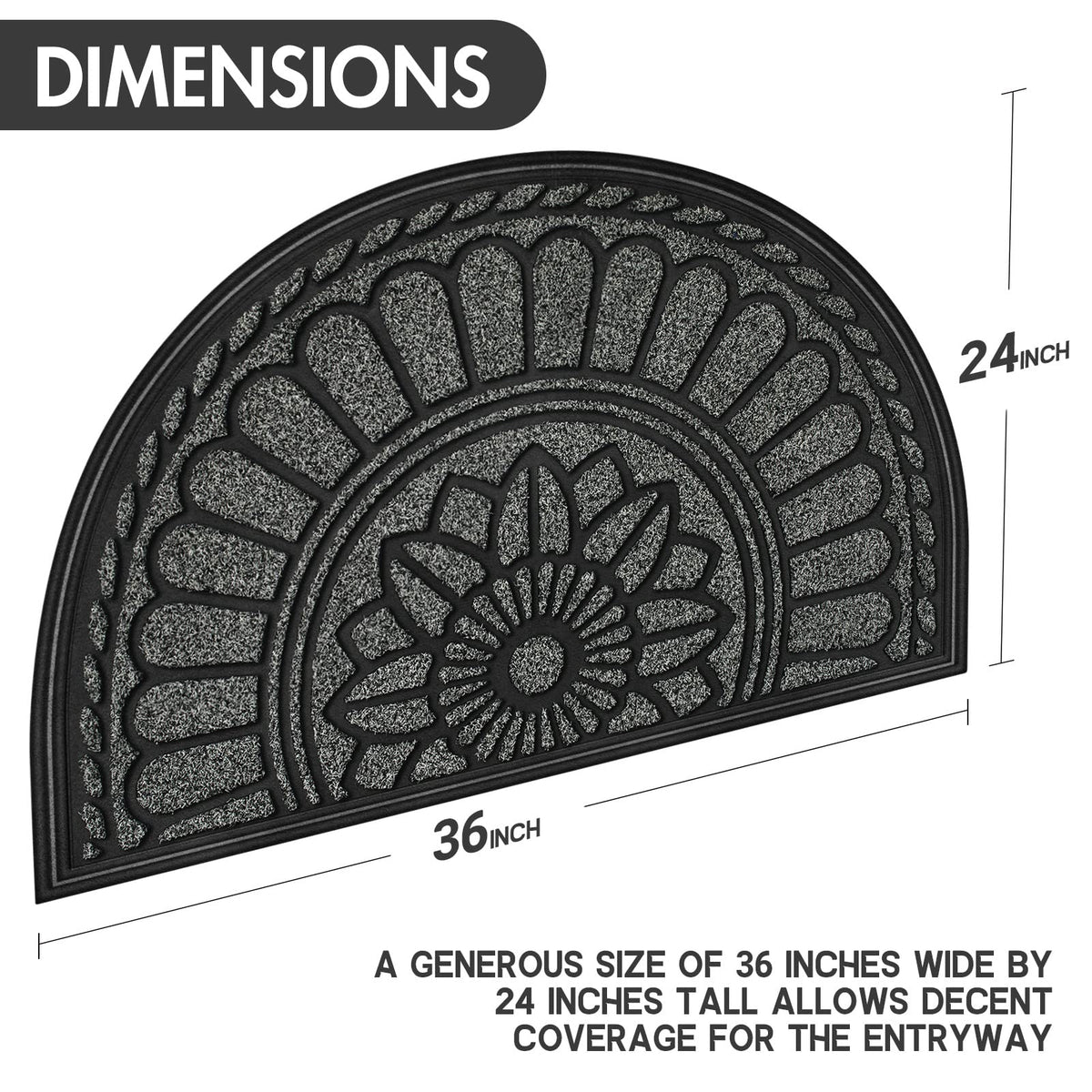 Mibao beveled-border mat detail emphasizing moisture trapping at the doorstep