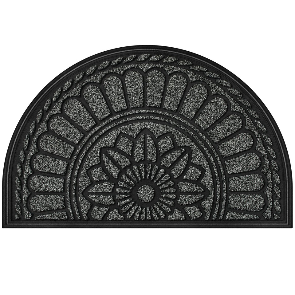 Mibao half-round door mat front door view showing durable non-slip entry protection