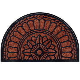 Mibao half-round door mat front view showcases durable rubber for entryways.