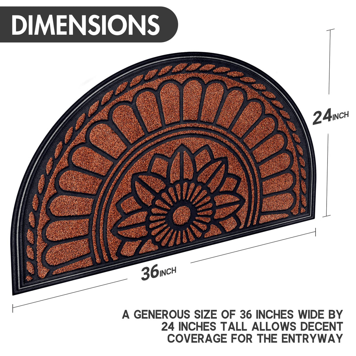 Mibao half-round mat with textured rubber surface demonstrates slip resistance.