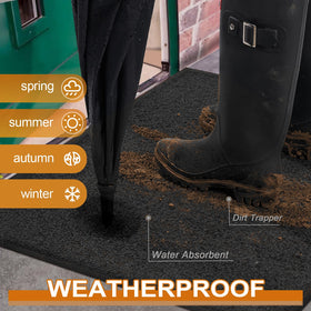 Mibao heavy-duty mat protects floors from dirt, mud, and moisture.