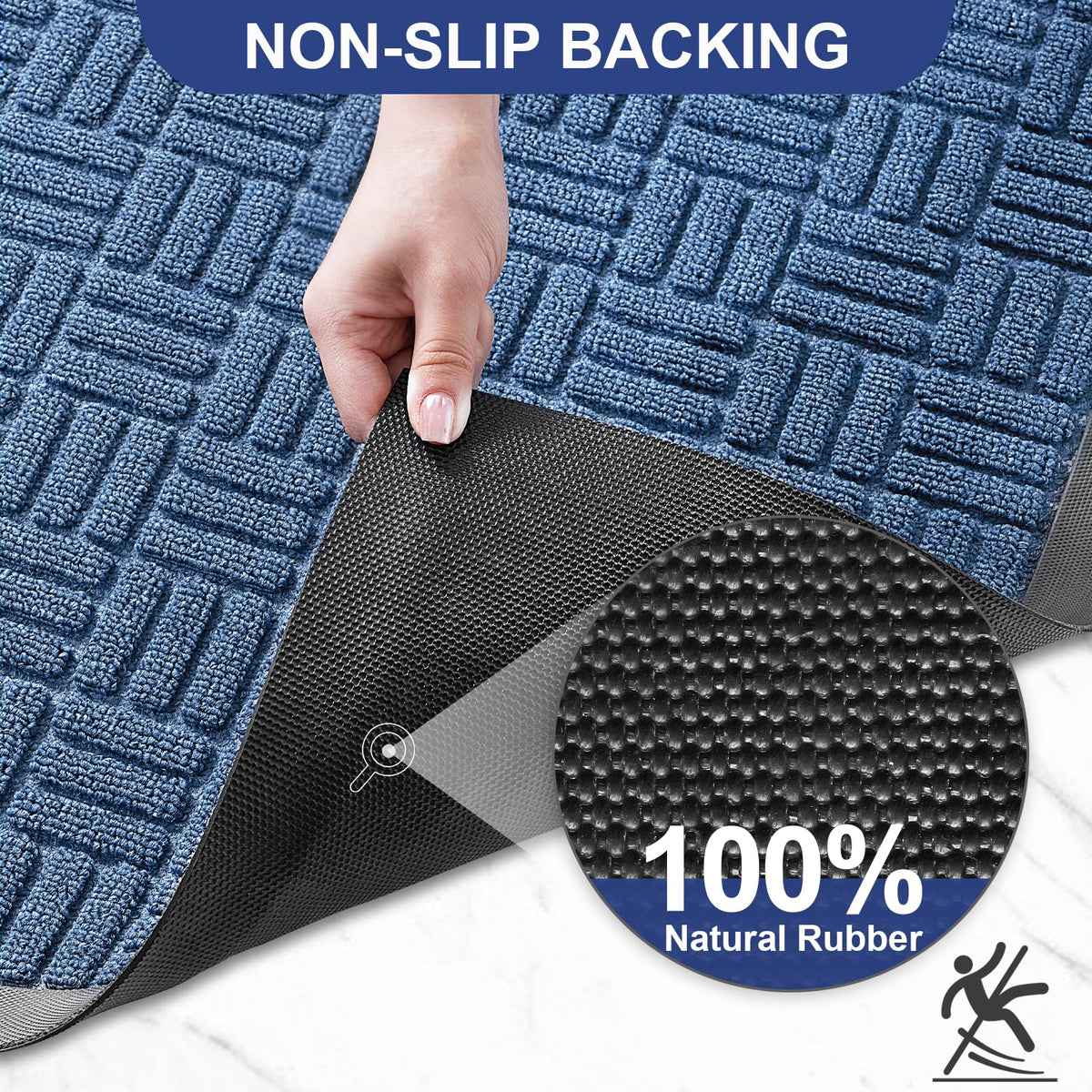 Mibao heavy-duty entry mat 1/4-inch thick withstands high-traffic wear.