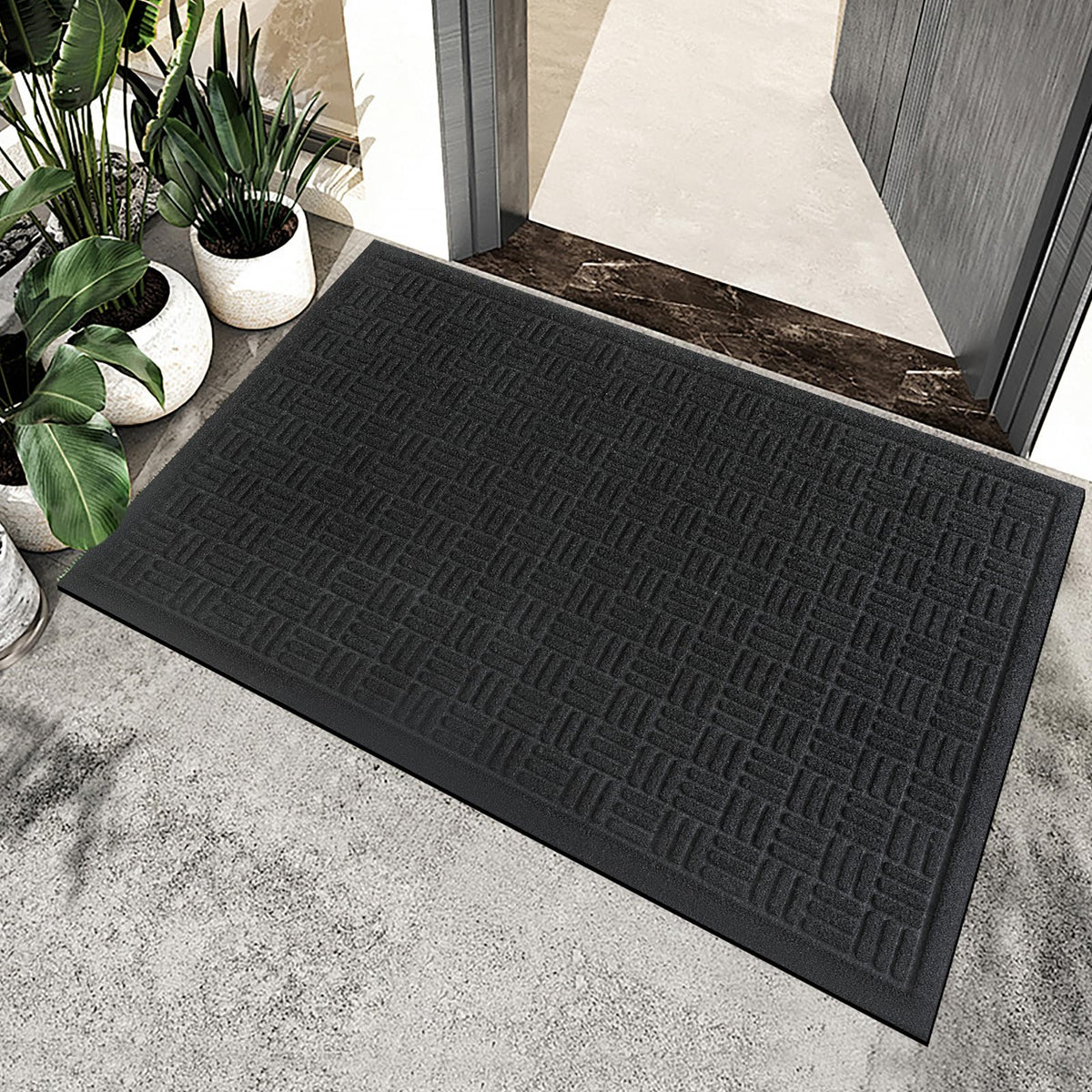 Mibao high-traffic front mat shields floors from mud