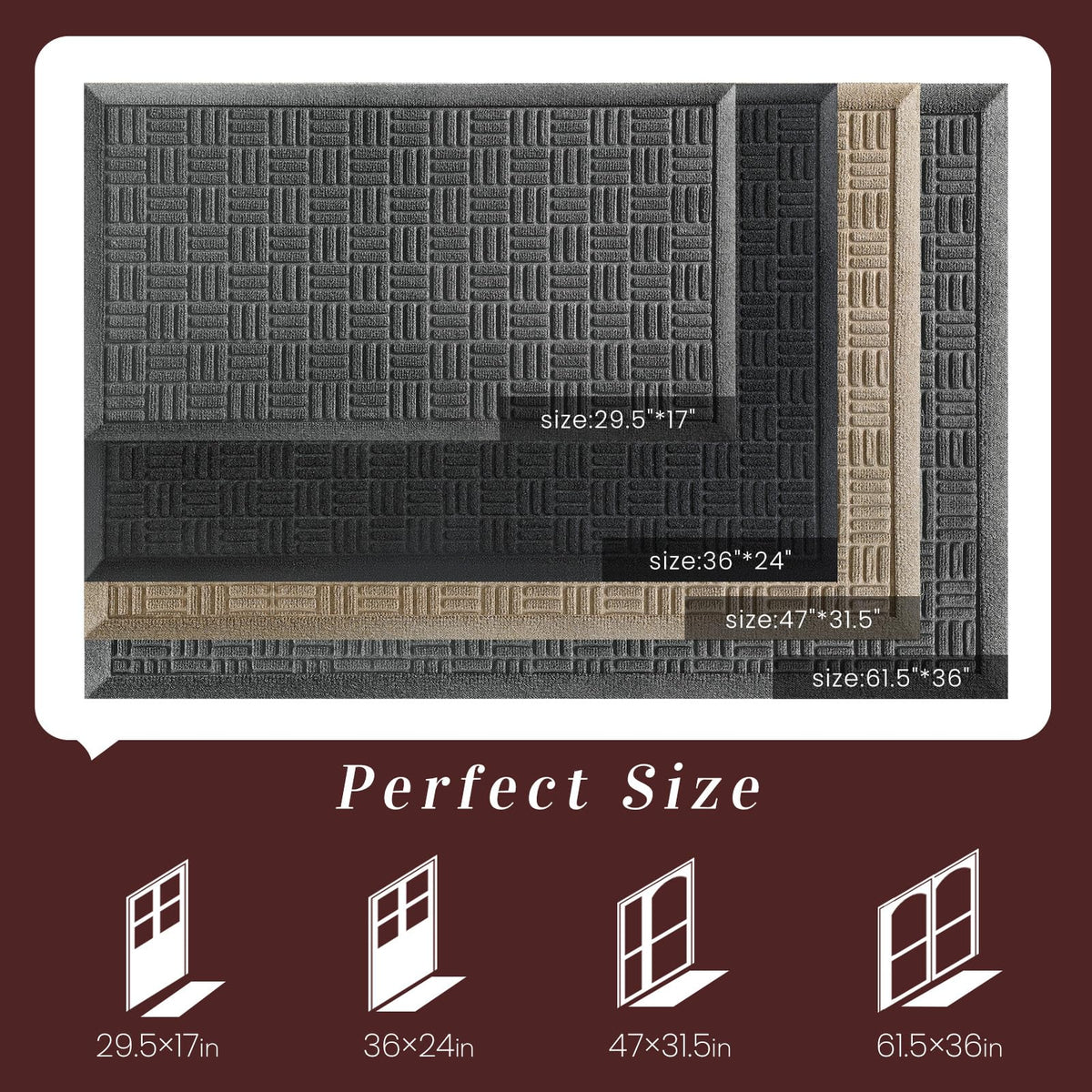 Mibao outdoor entrance mat with non-slip backing enhances safety on floors.