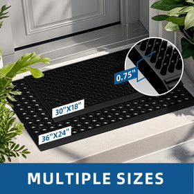 Mibao outdoor welcome mat shows drainage holes for quick moisture removal.
