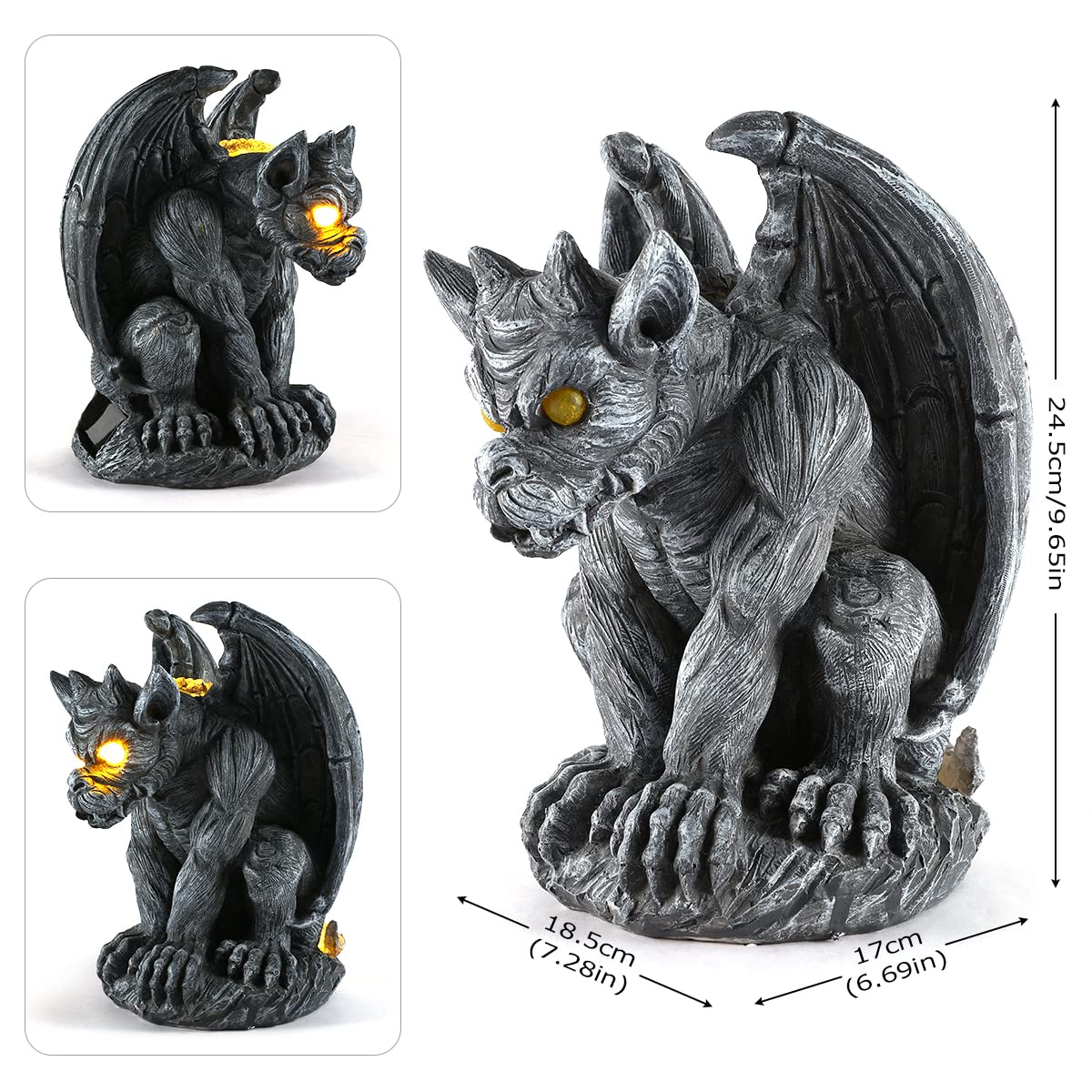 MIBUNG gargoyle garden guardian with detailed hand-painted resin finish.