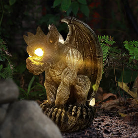 MIBUNG hand-painted resin gargoyle is weather-resistant for outdoor use.