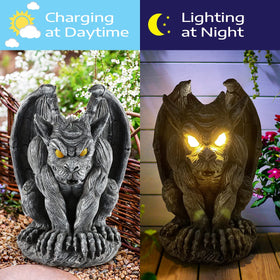 MIBUNG winged gargoyle sculpture adds dramatic Gothic charm to gardens.