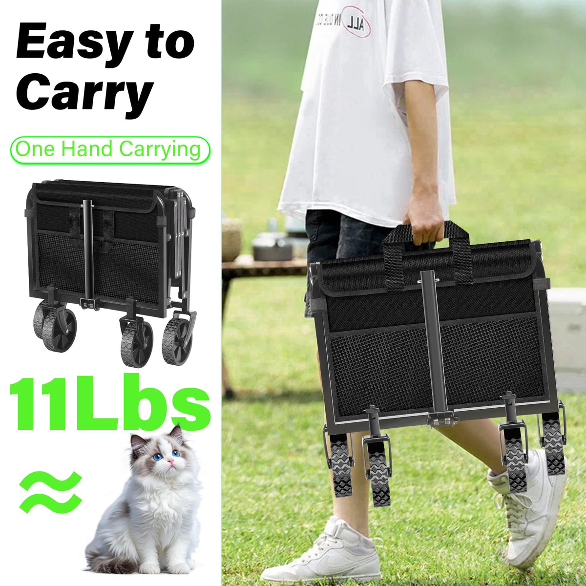 Micieitie wagon cart folded compactly for convenient storage