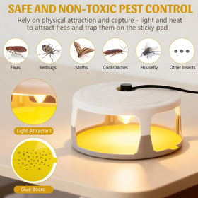 Micnaron flea trap includes 8 light bulbs for consistent attraction